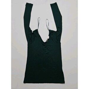 Madewell Jersey V-Neck Long-Sleeve Top Forest Green Medium Women's Top